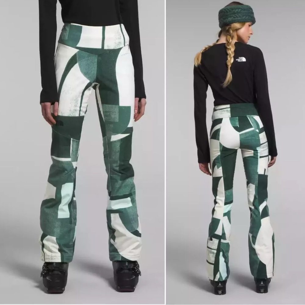 NWT The North Face Women Snoga Ski In Pant Green Sage High Waist Size 6 Long